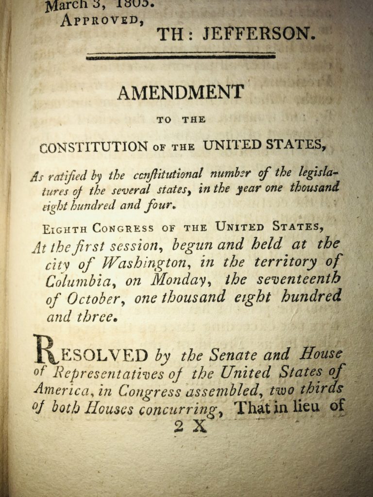 1804 12th amendment, History, US History, US Constitution